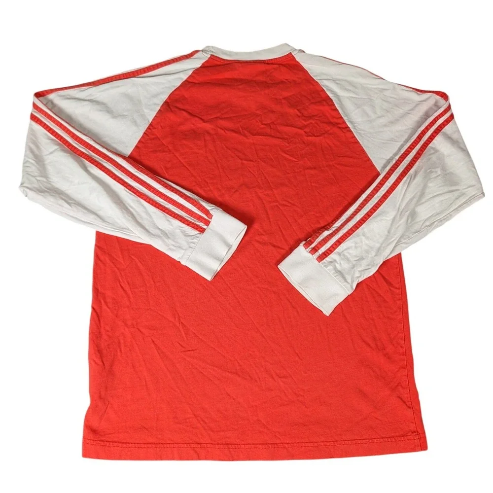 Adidas Originals Mens Long Sleeve Raglan 3-Stripes Trefoil Shirt Red White M